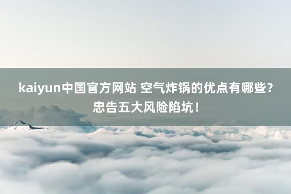 kaiyun中国官方网站 空气炸锅的优点有哪些？忠告五大风险陷坑！