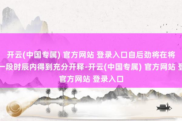 开云(中国专属) 官方网站 登录入口自后劲将在将来很长一段时辰内得到充分开释-开云(中国专属) 官方网站 登录入口