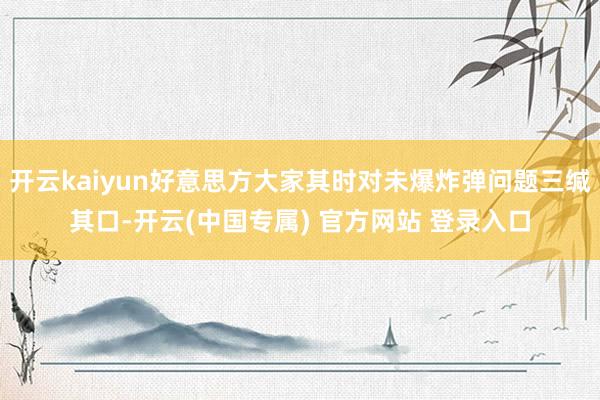 开云kaiyun好意思方大家其时对未爆炸弹问题三缄其口-开云(中国专属) 官方网站 登录入口