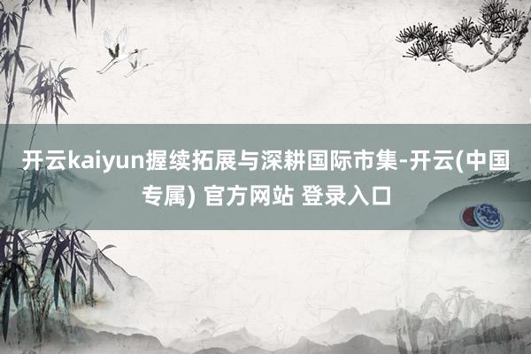 开云kaiyun握续拓展与深耕国际市集-开云(中国专属) 官方网站 登录入口