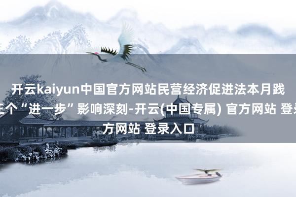开云kaiyun中国官方网站民营经济促进法本月践诺，三个“进一步”影响深刻-开云(中国专属) 官方网站 登录入口