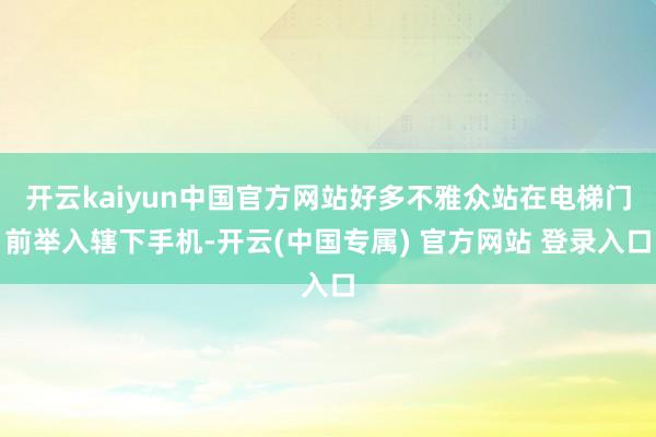 开云kaiyun中国官方网站好多不雅众站在电梯门前举入辖下手机-开云(中国专属) 官方网站 登录入口