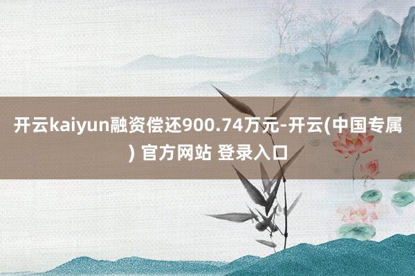 开云kaiyun融资偿还900.74万元-开云(中国专属) 官方网站 登录入口