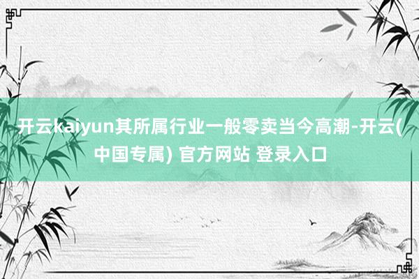 开云kaiyun其所属行业一般零卖当今高潮-开云(中国专属) 官方网站 登录入口