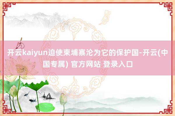 开云kaiyun迫使柬埔寨沦为它的保护国-开云(中国专属) 官方网站 登录入口